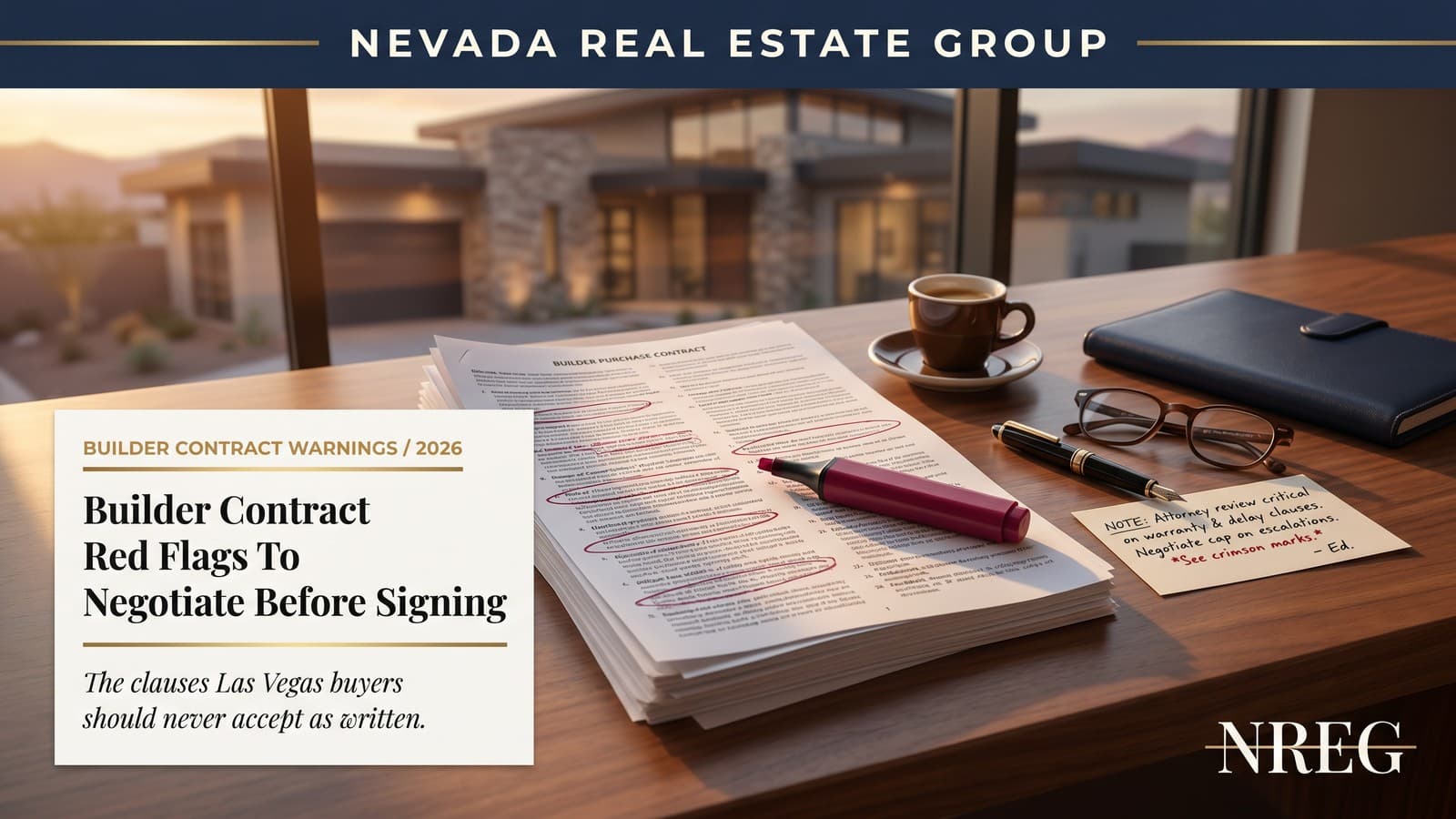 Las Vegas builder contract red flag clauses negotiation guide — Nevada Real Estate Group buyer guide