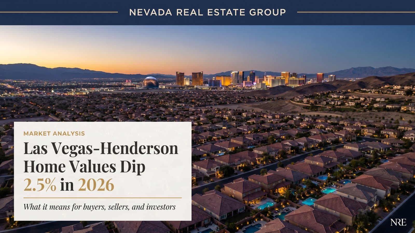 Henderson home values and Las Vegas home prices dipped in spring 2026 neighborhood streetscape