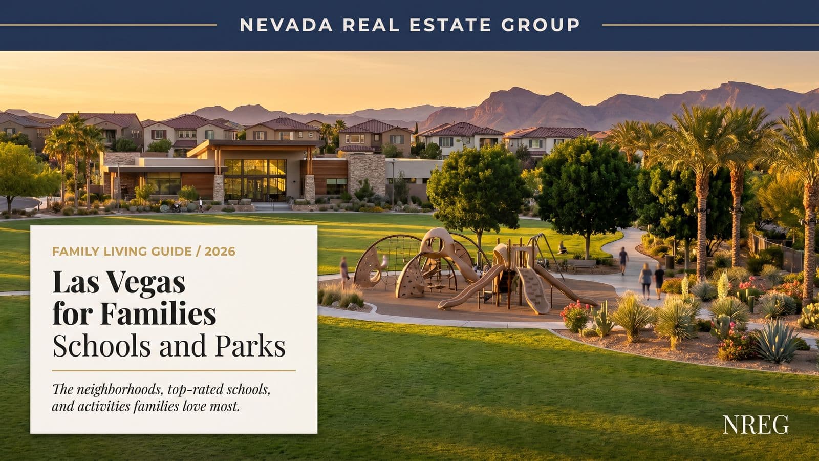 Las Vegas family neighborhood with kids walking to elementary school and community park access for 2026 buyers
