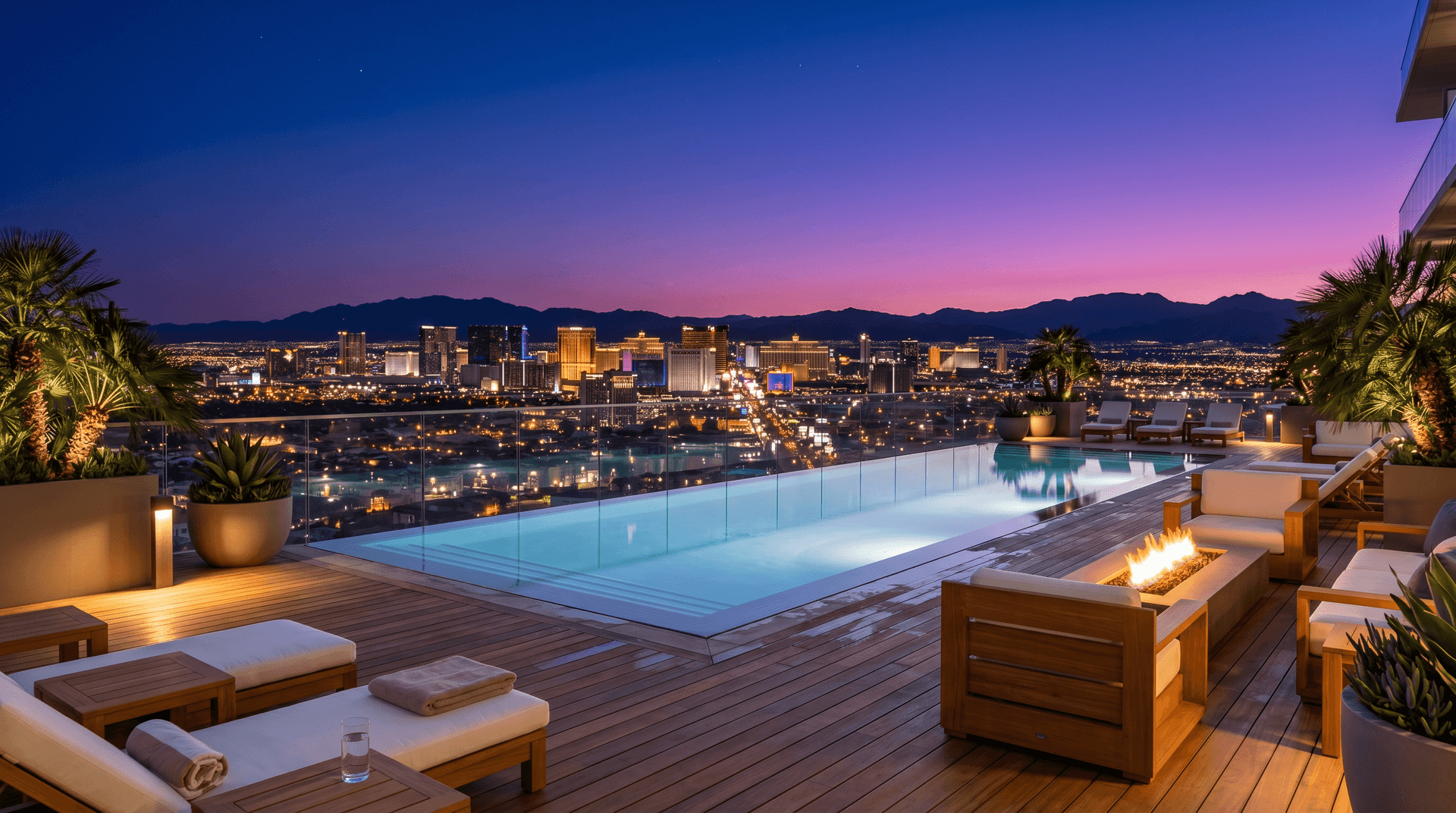 Las Vegas Strip skyline at dusk with mountain backdrop — relocation guide hero