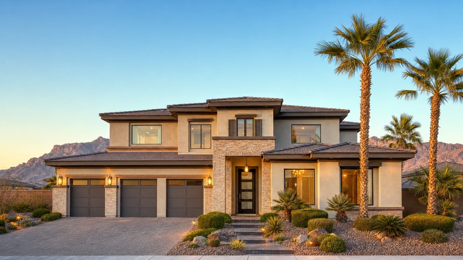 Aliante North Las Vegas first-time buyer family home with mature landscaping