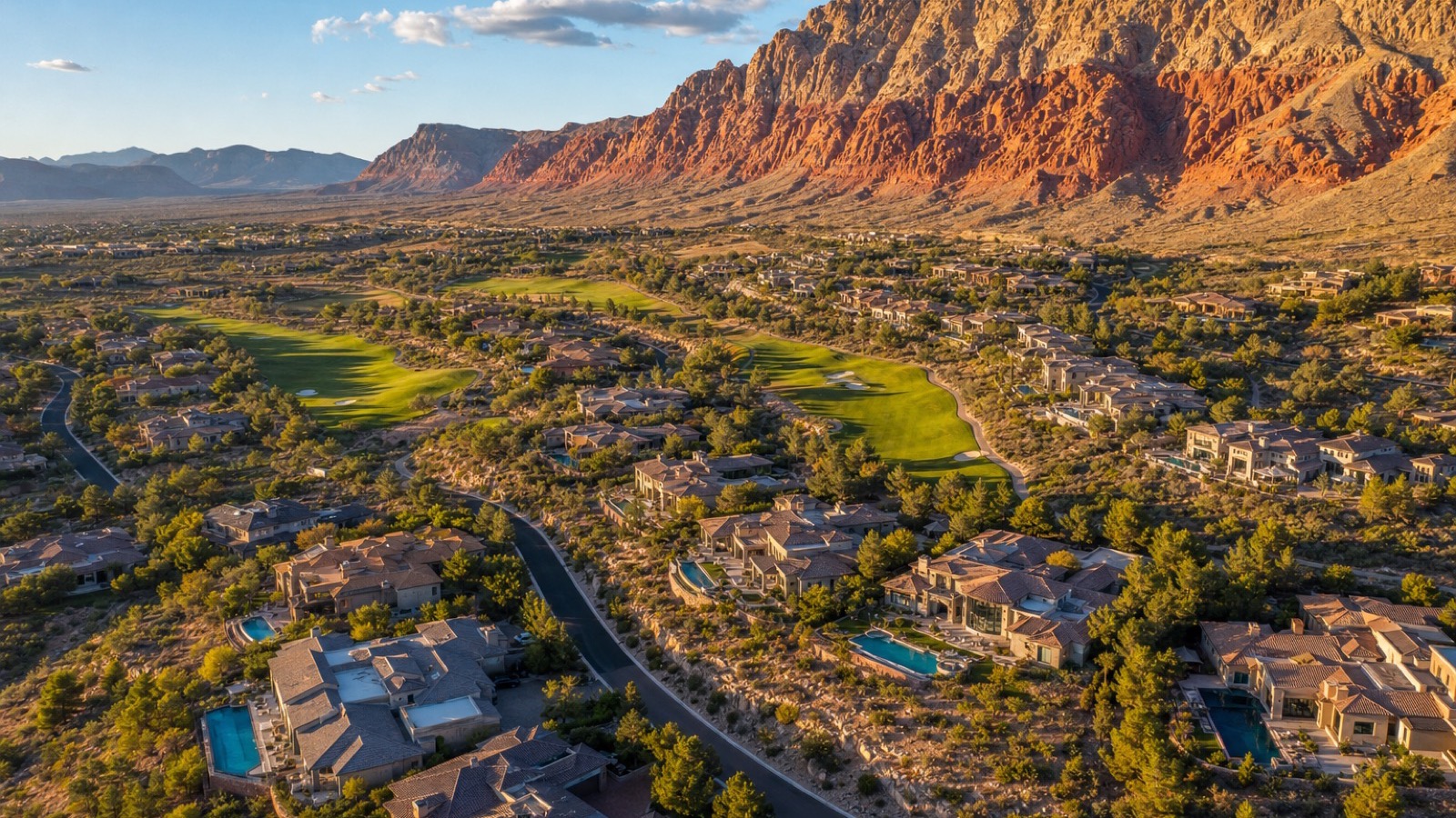 Guard-gated luxury Summerlin village in a top-rated school zone overlooking Red Rock Canyon