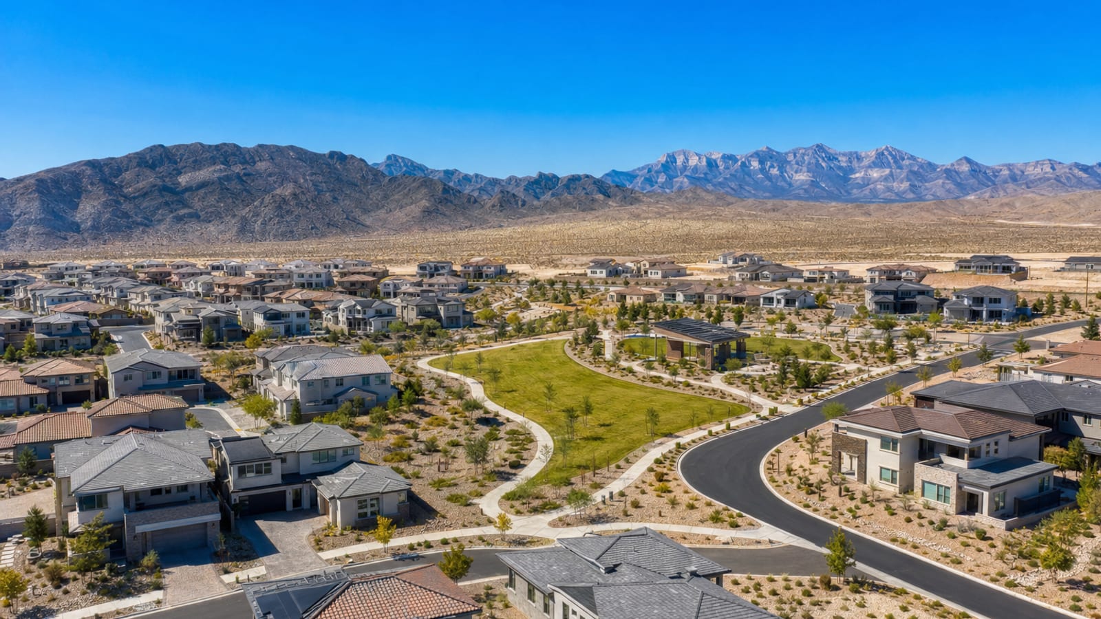 Skye Canyon master plan adjacent to Centennial Hills in northwest Las Vegas with newer family neighborhoods and amenity center