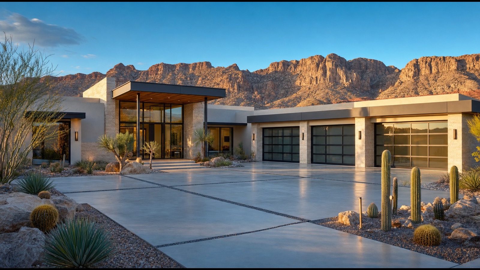 A luxury residence in the Summerlin master plan within walking distance of Downtown Summerlin, with Red Rock Canyon visible in the distance