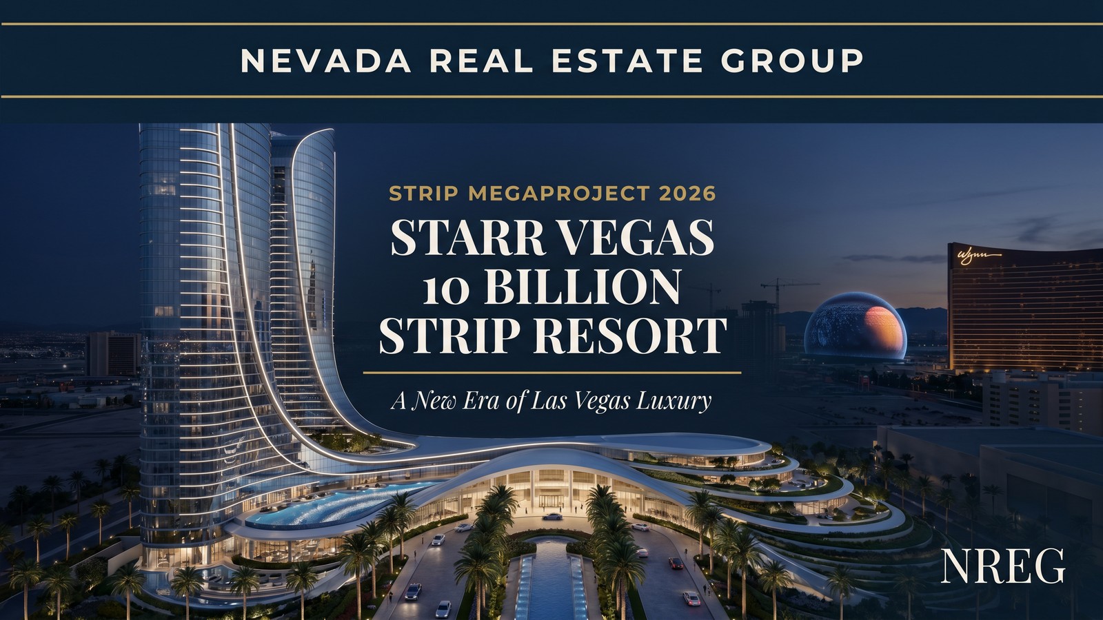 Las Vegas Strip luxury condo trophy tier scene showing the Waldorf Astoria and Turnberry Place sitting above the casino corridor