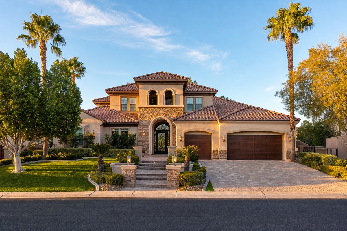 Established Green Valley Henderson neighborhood with mature landscaping, walking paths, and family homes