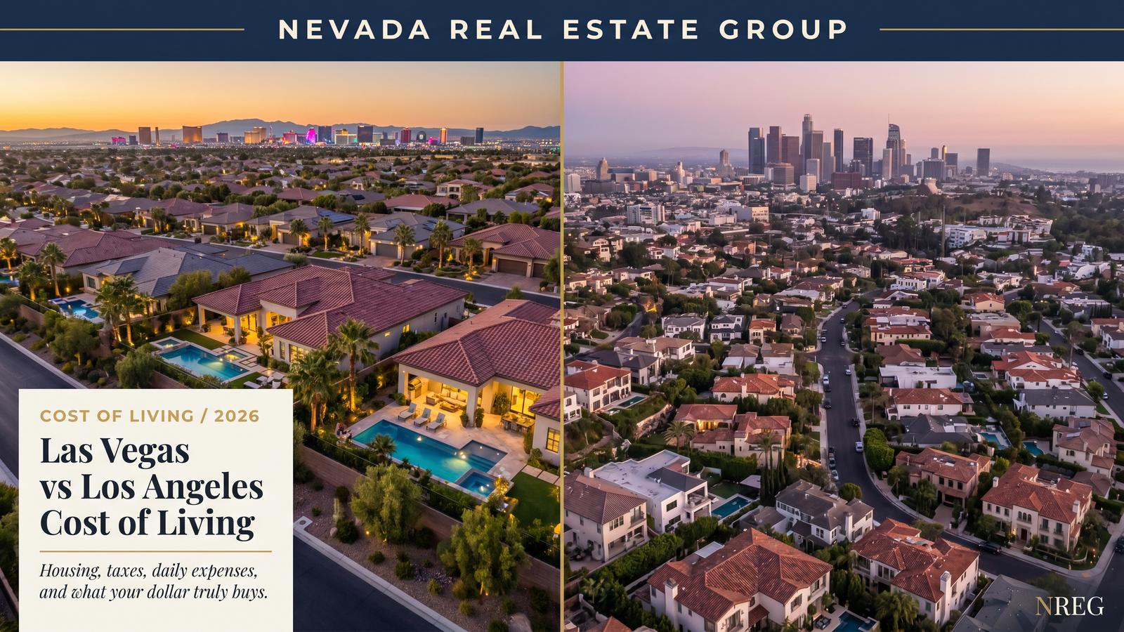 Las Vegas versus LA cost of living dollar comparison 2026 California migration relocation guide