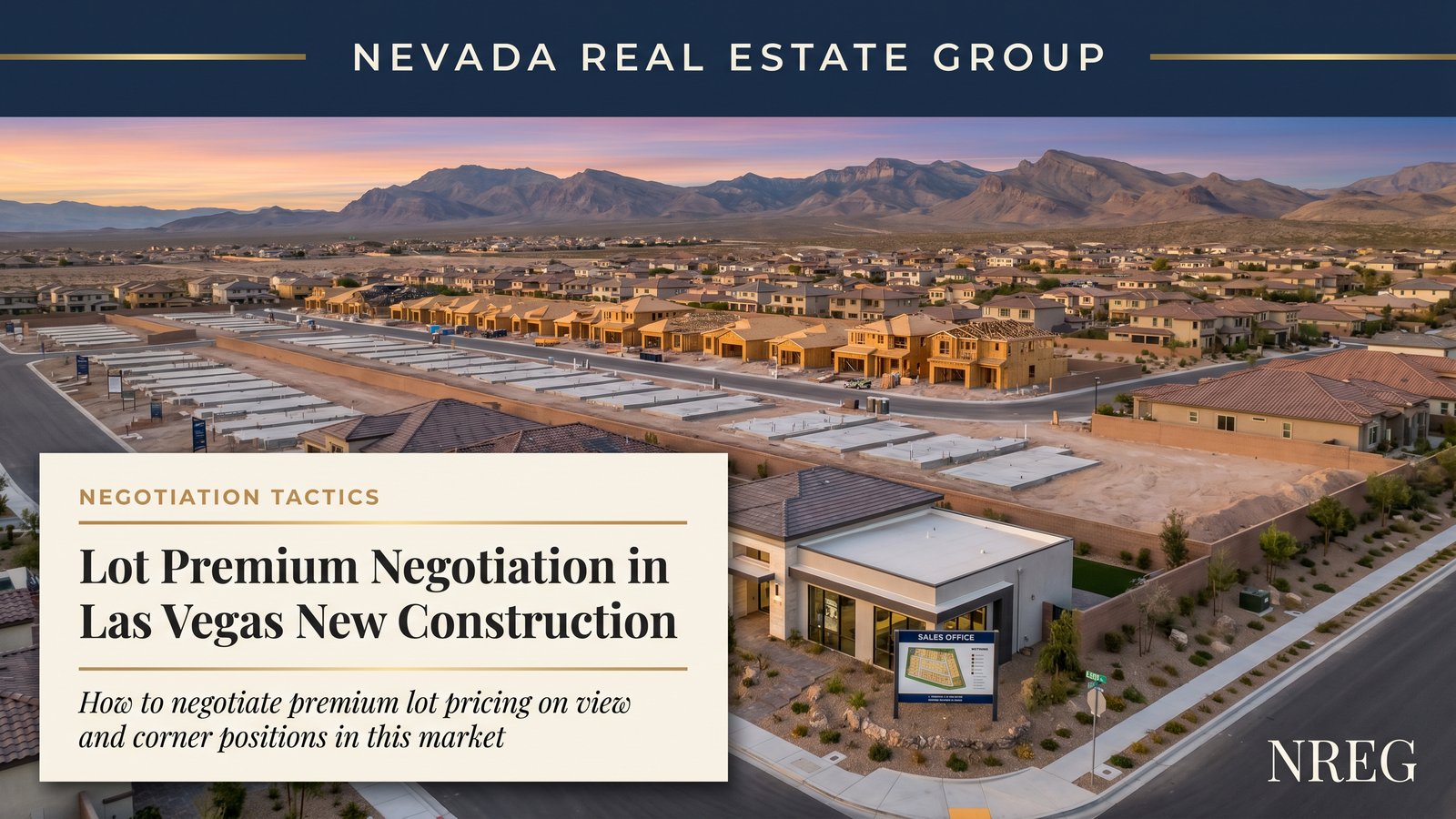 Las Vegas new construction lot premium negotiation worksheet for Summerlin view lots and corner positions in 2026