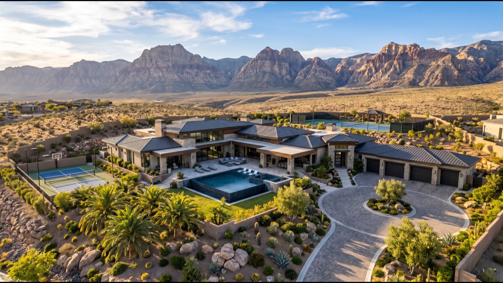 Luxury Las Vegas estate with mountain views, a destination for relocating New York high earners
