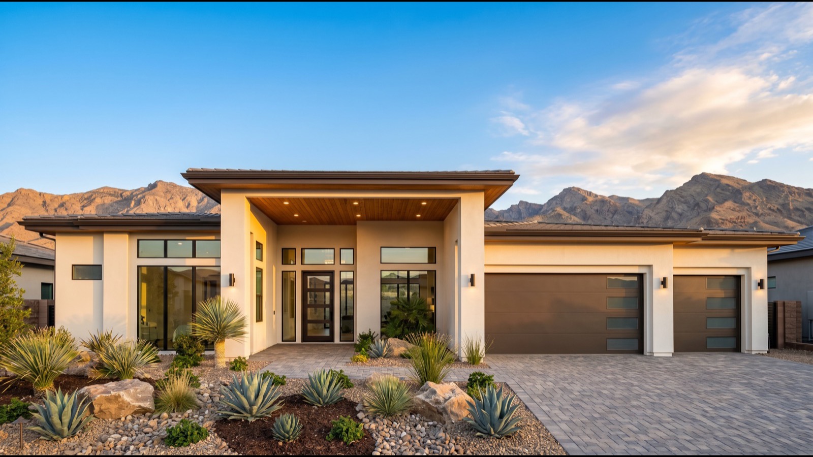 KB Home and Lennar builder model home exterior at Providence northwest Las Vegas master plan