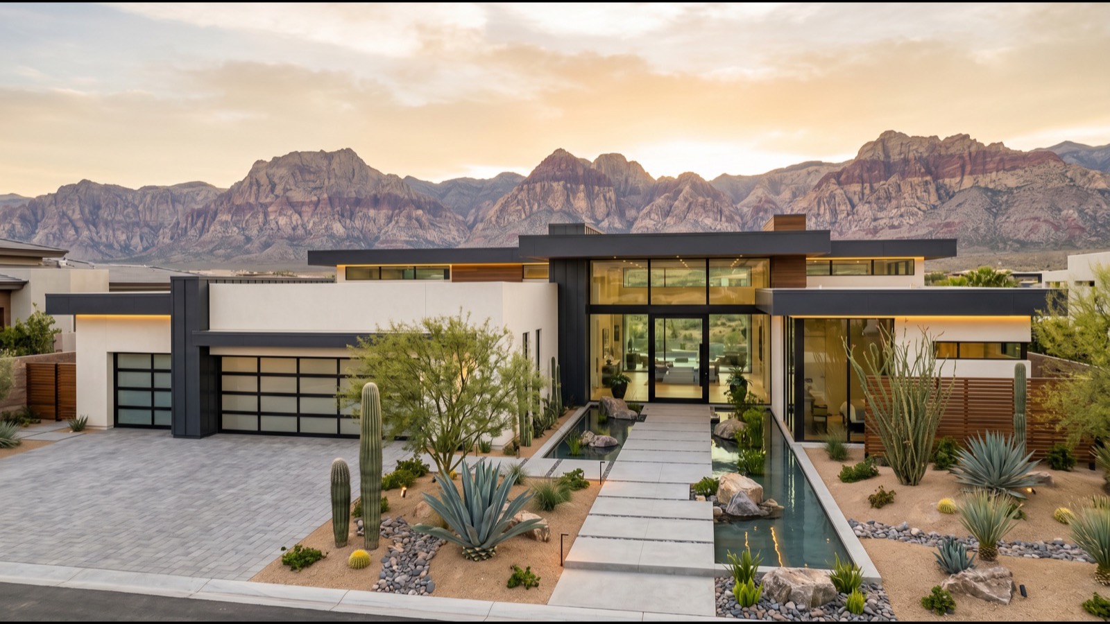 Luxury Summerlin estate in Las Vegas with Red Rock Canyon backdrop, a destination for relocating Washington high earners