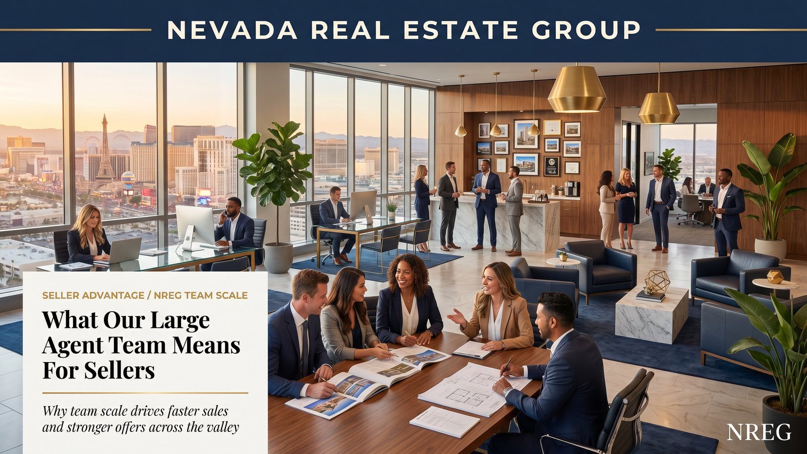 Nevada Real Estate Group 150-agent team marketing infrastructure for Las Vegas sellers in 2026