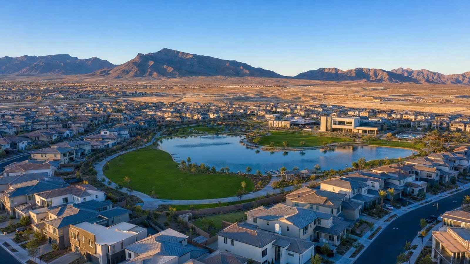 Village Park community aerial view, Henderson Nevada
