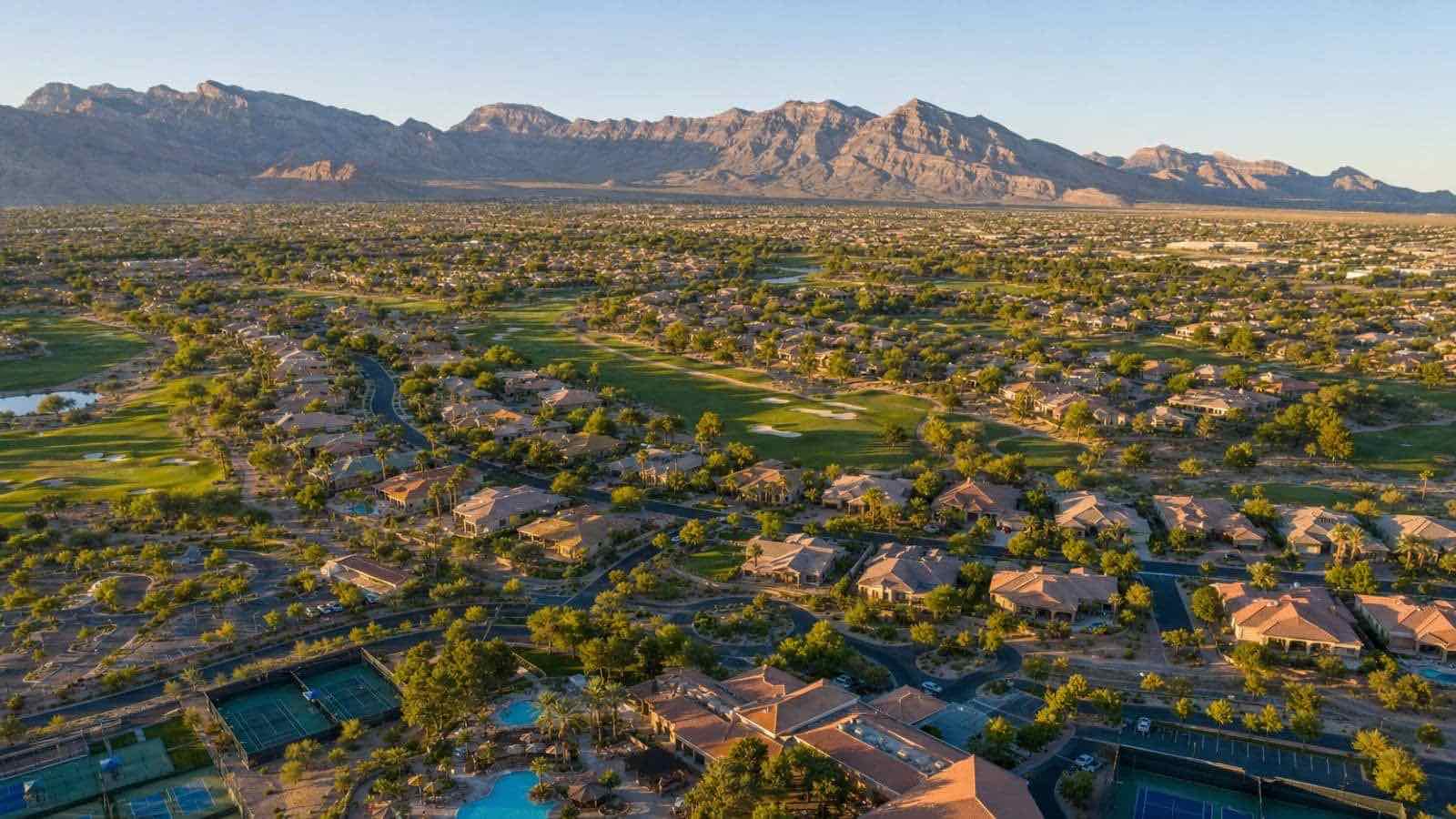 Corte Bella community aerial view, Las Vegas Nevada