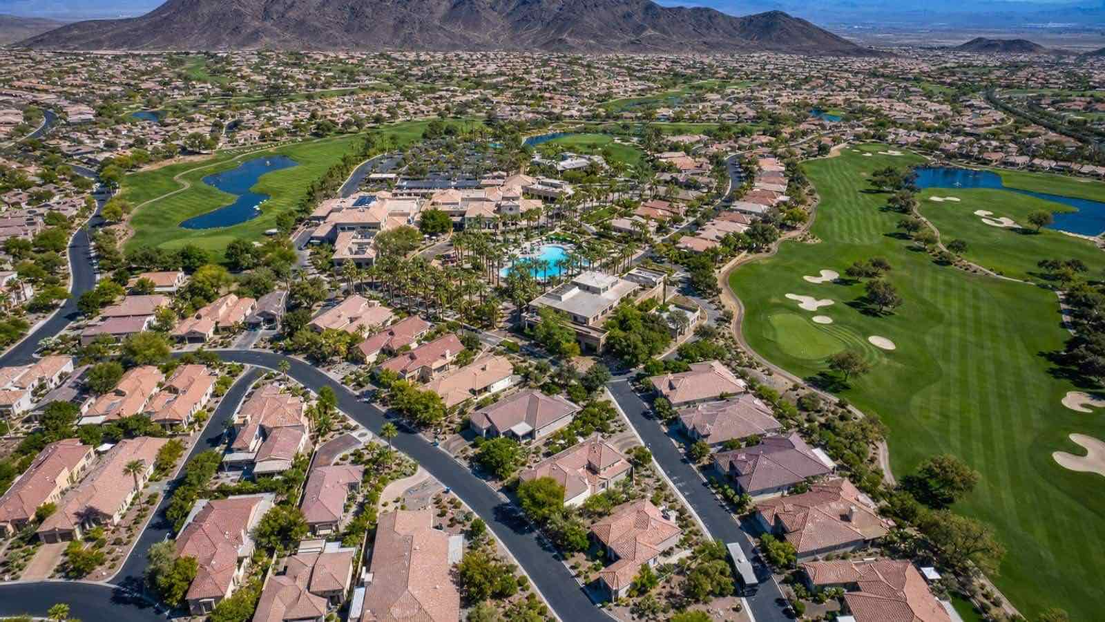 Sun City Anthem South community aerial view, Henderson Nevada