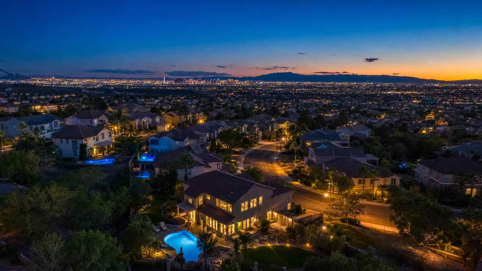 Green Valley Plaza Area community aerial view, Henderson Nevada