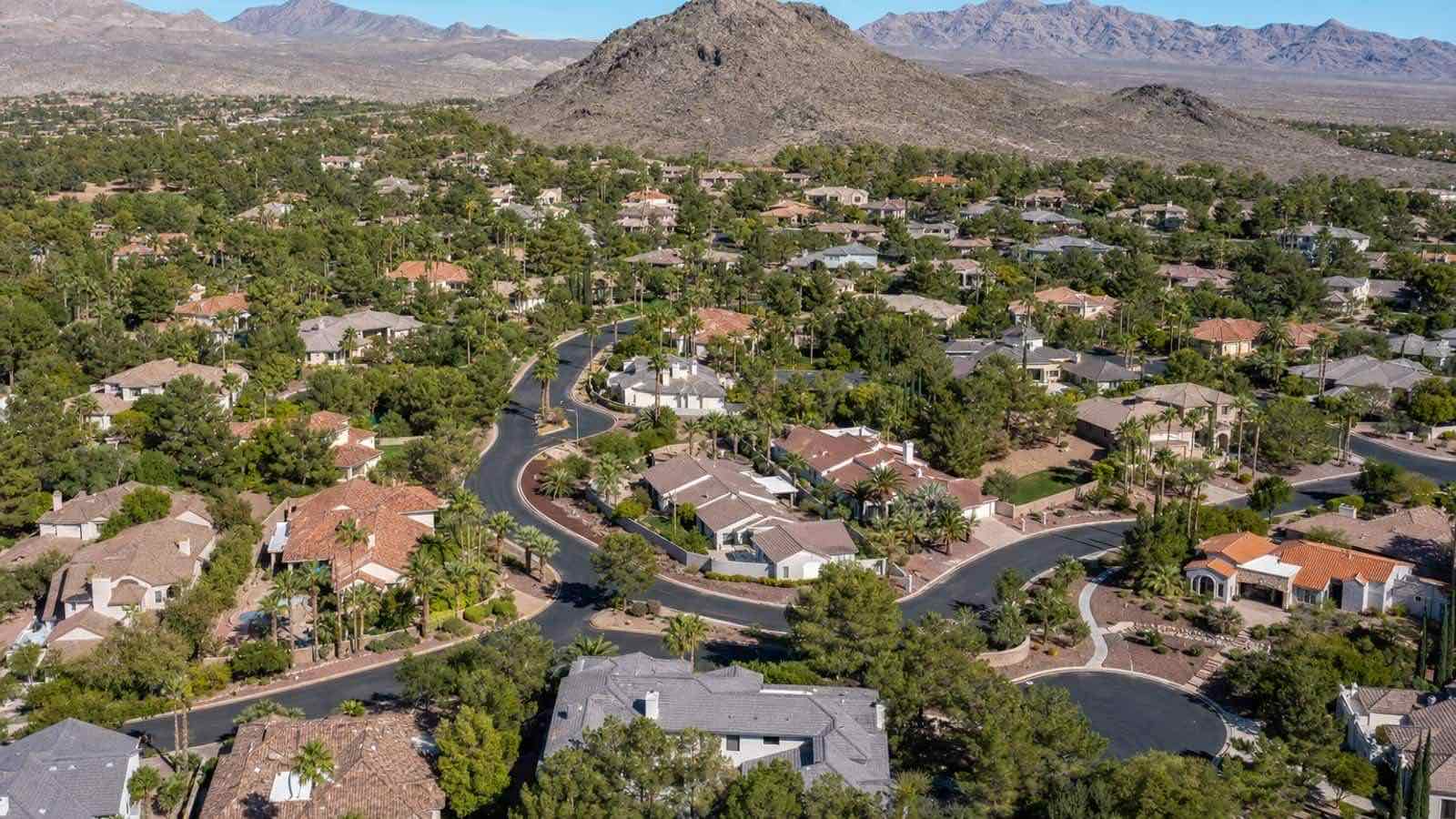 Lone Mountain West community aerial view, Las Vegas Nevada