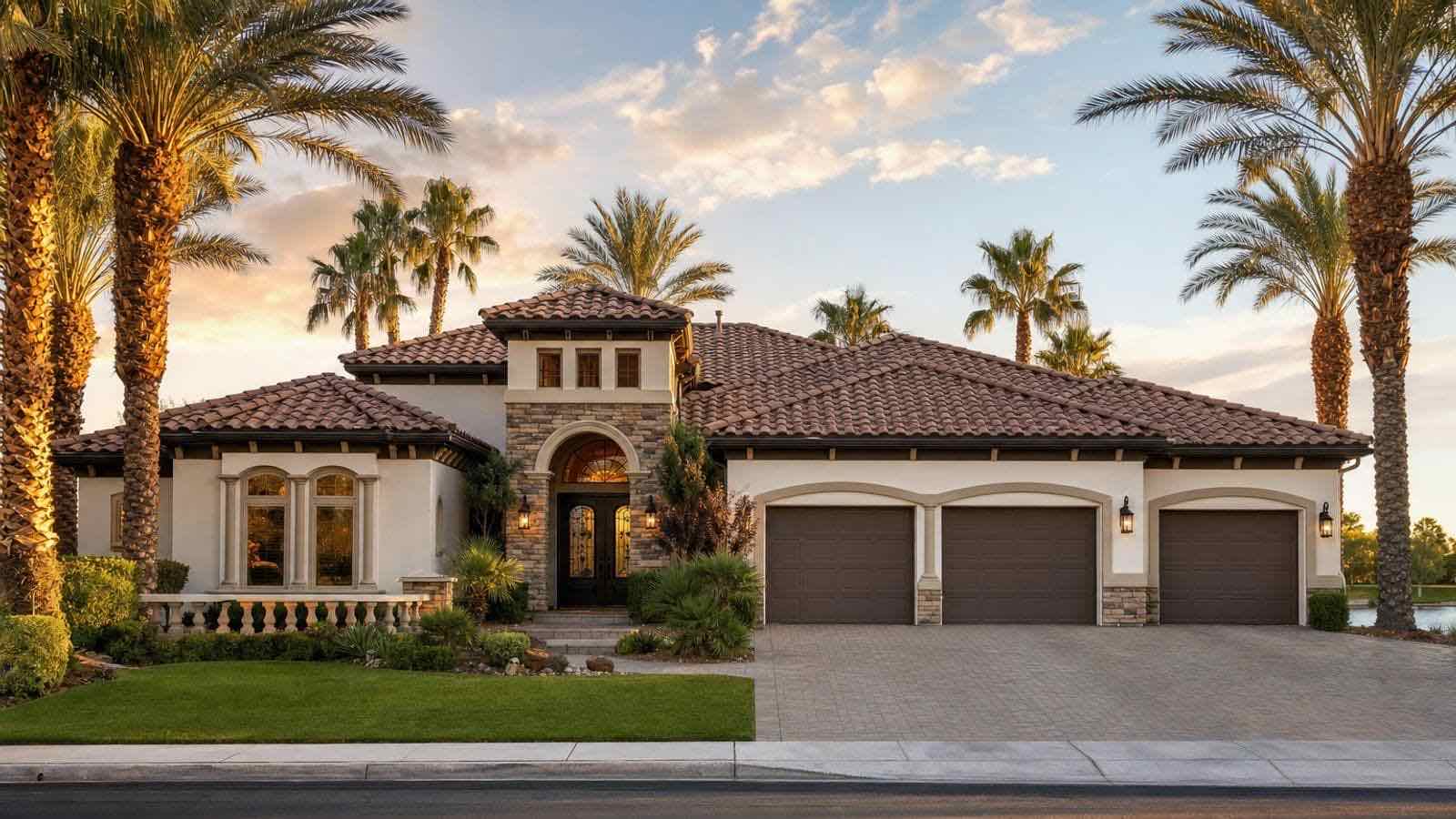 The Lakes South community aerial view, Las Vegas Nevada