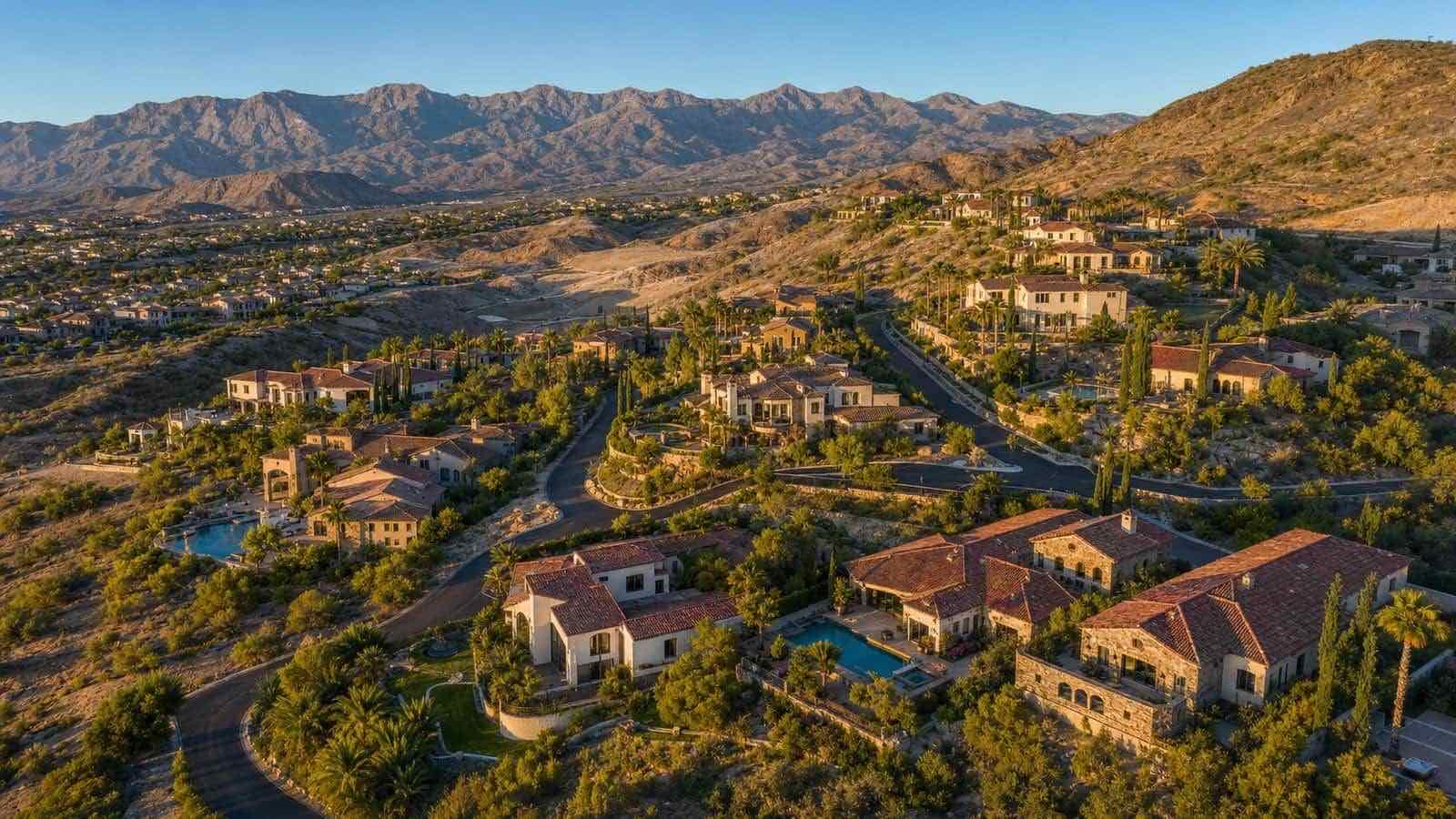 Madeira Canyon community aerial view, Henderson Nevada