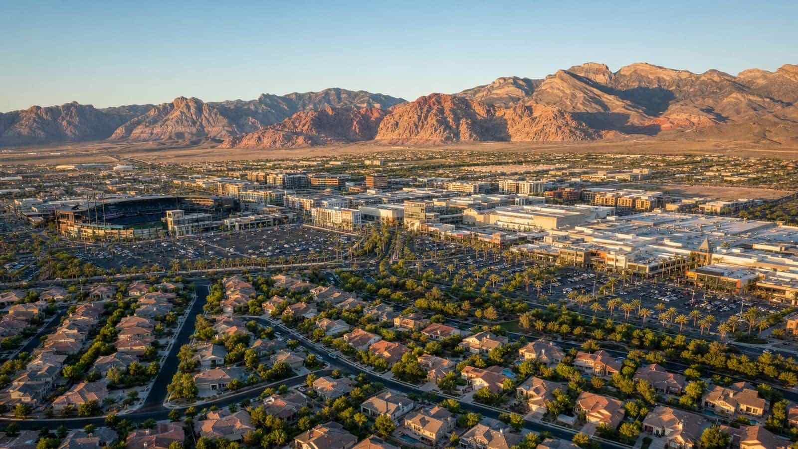 Mountain Trails community aerial view, Las Vegas Nevada