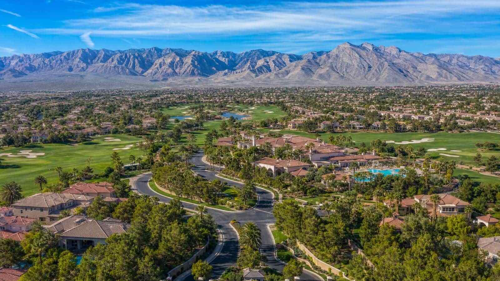 Rhodes Ranch community aerial view, Las Vegas Nevada