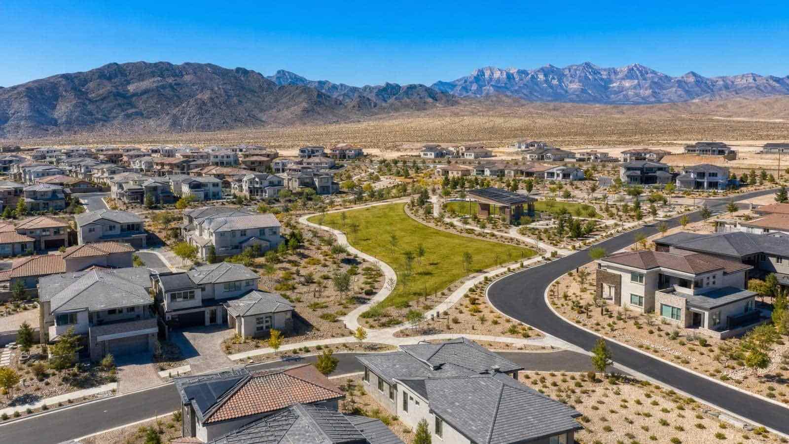 Skye Canyon community aerial view, North Las Vegas Nevada