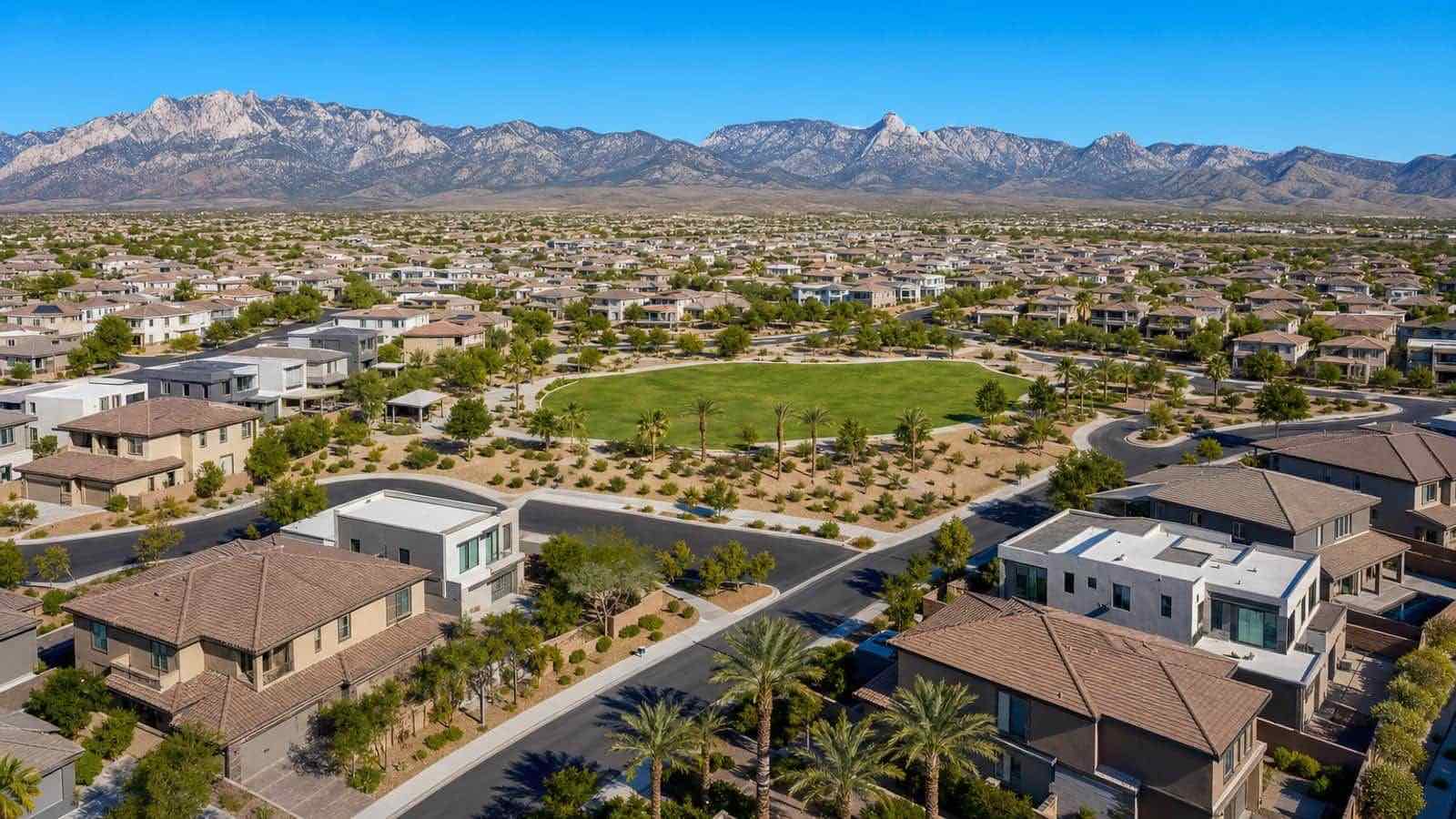 Skye Hills community aerial view, North Las Vegas Nevada