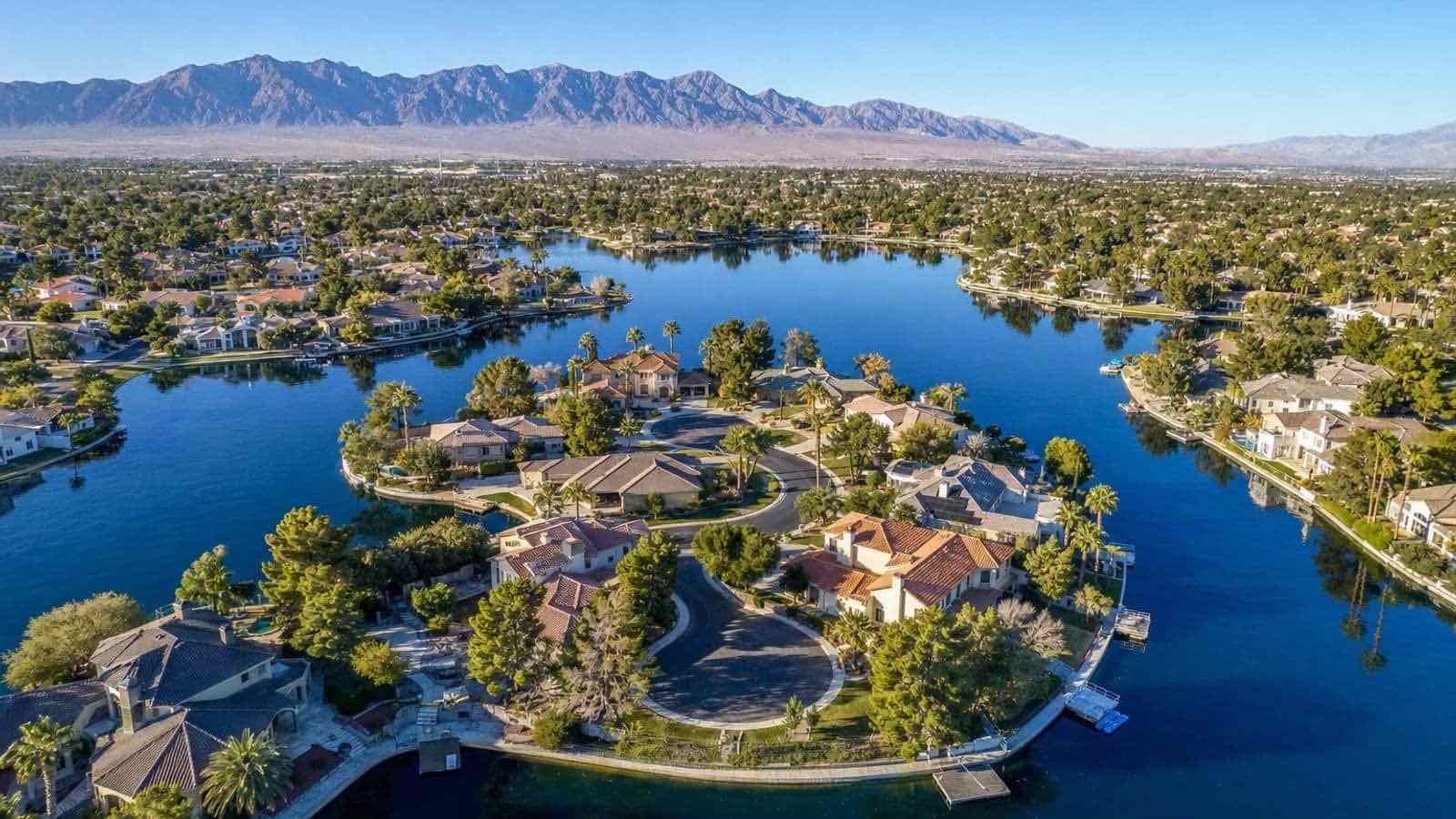 The Estates at Southern Highlands community aerial view, Las Vegas Nevada