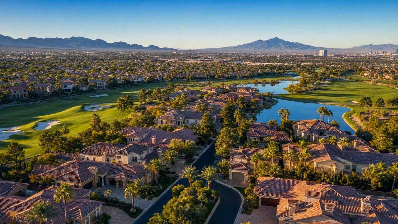 Southfork community aerial view, Henderson Nevada