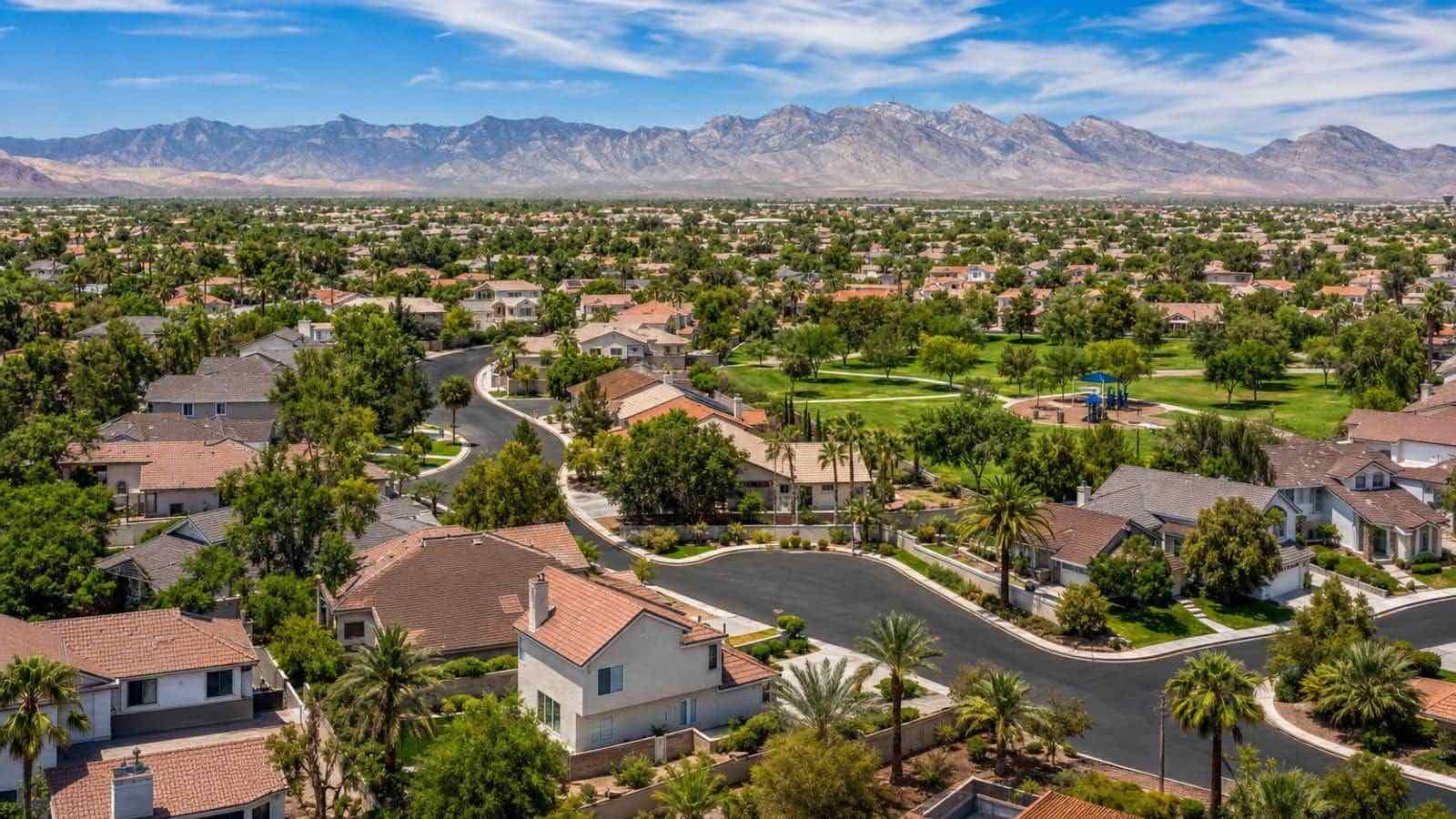 Spring Valley community aerial view, Las Vegas Nevada