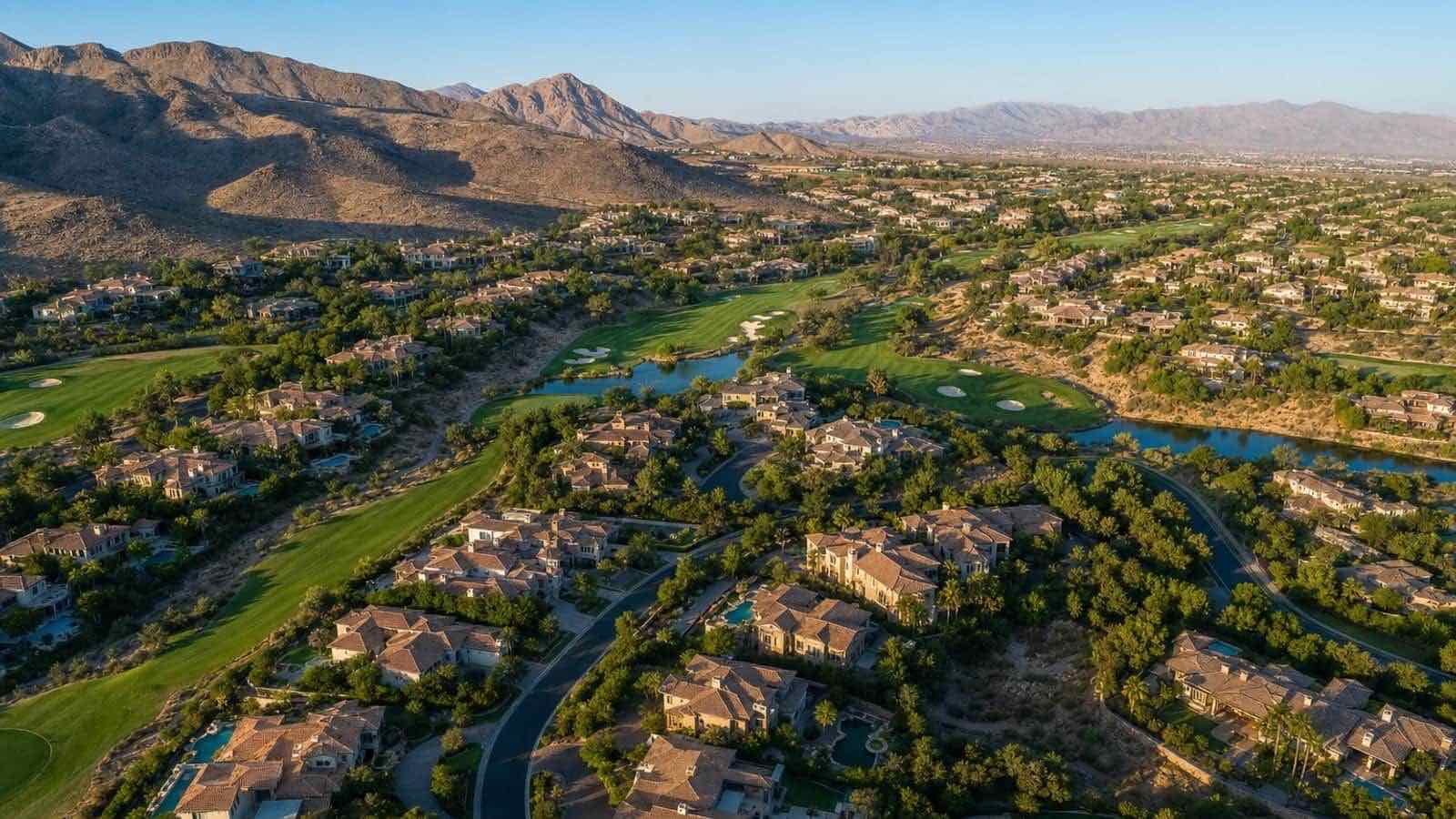 The Hills South community aerial view, Las Vegas Nevada