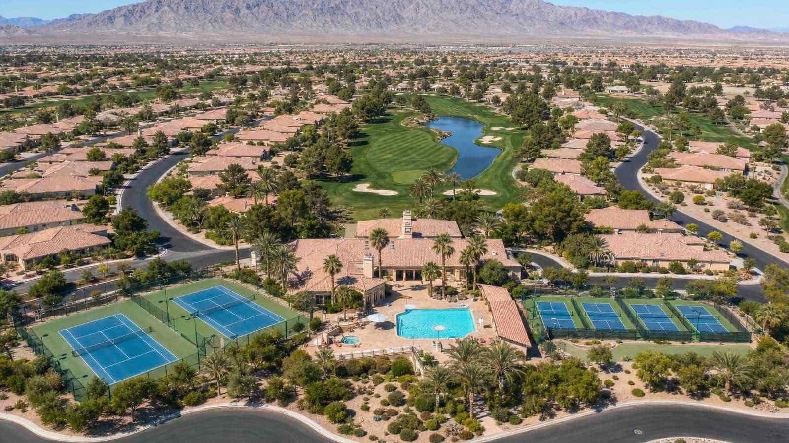 Sun Colony at Siena community aerial view, Las Vegas Nevada