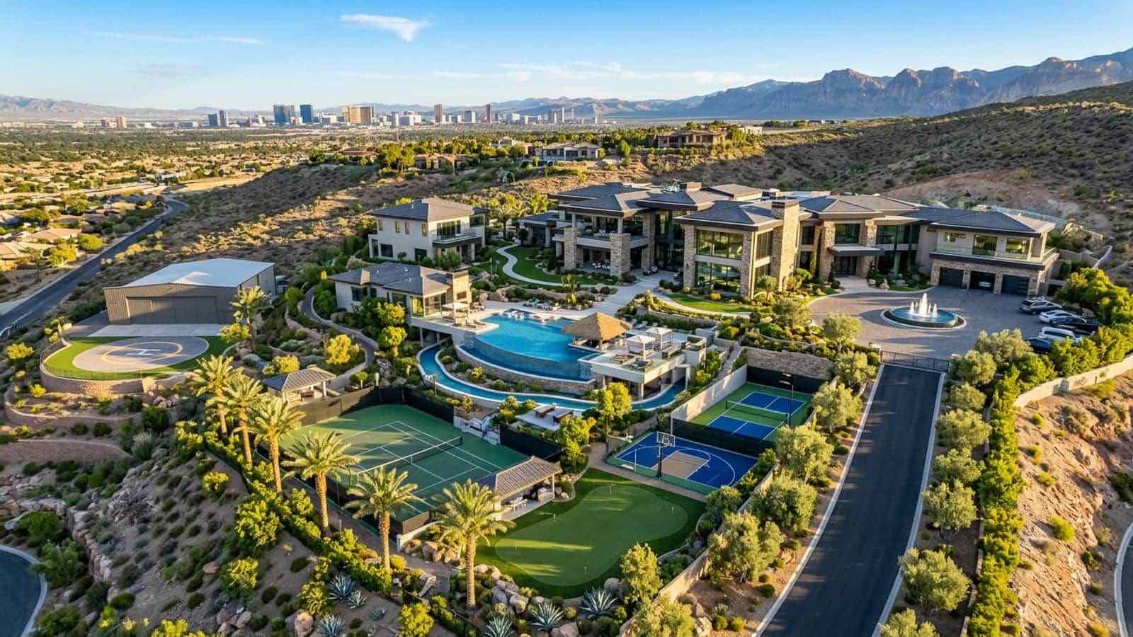 The Peaks community aerial view, Las Vegas Nevada